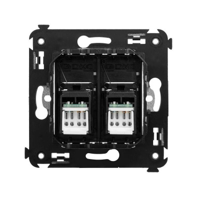 Розетка компьютерная 2-м СП Avanti "Черный квадрат" RJ45 кат.6 DKC 4402294