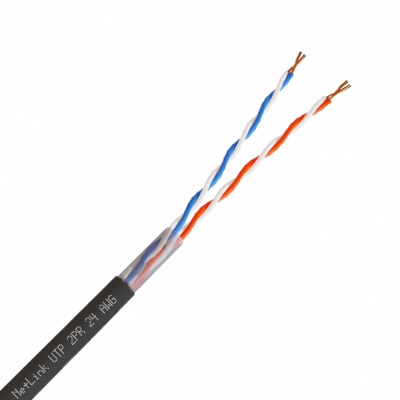 Кабель UTP 2PR 24AWG CAT5 305м. черный внешний