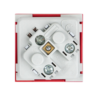 Розетка 45х45 PRO с заземлением, 45 градусов, красная EKF